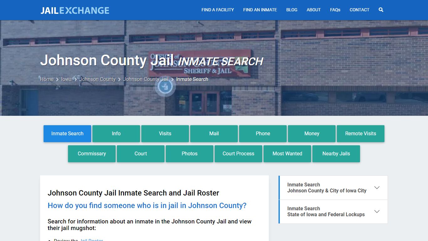 Inmate Search: Roster & Mugshots - Johnson County Jail, IA